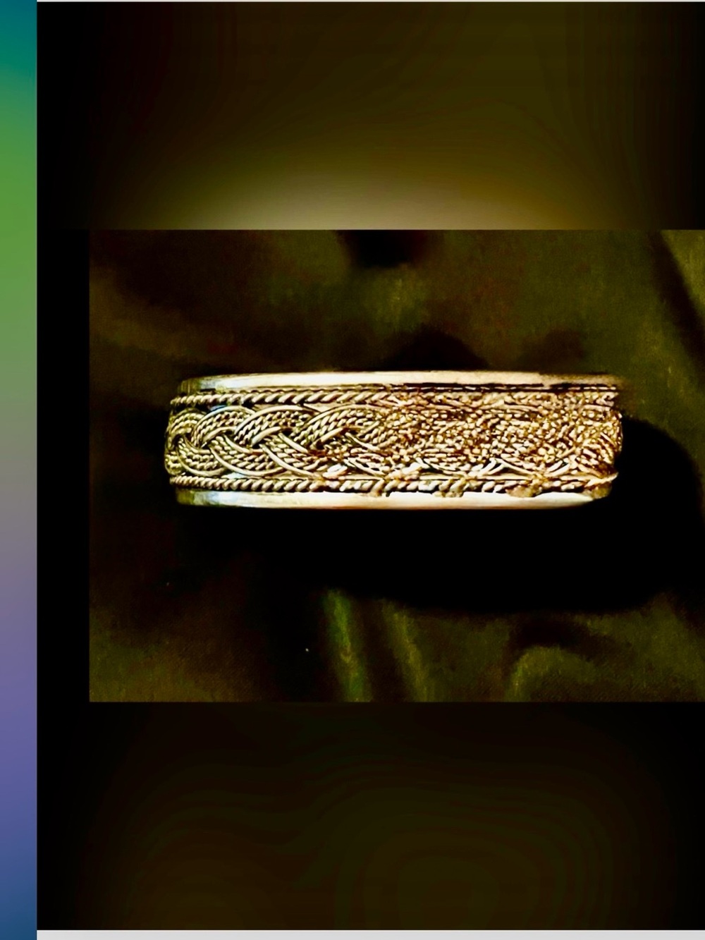 Braided David Yurman Style Silver Cuff Bracelet - Picture 2 of 3